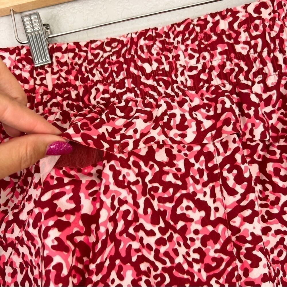 Athleta NWOT Mesh Racer Run High Rise 3" Short Red Pink S Runner Athletic Animal - Picture 9 of 11